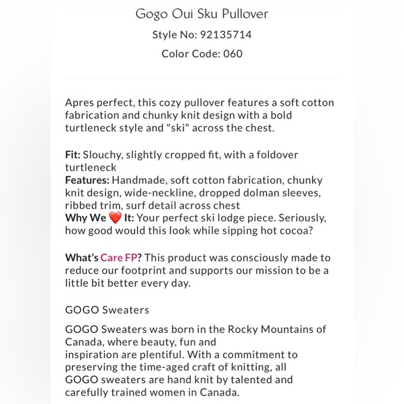 Gogo Oui Sku Pullover Sweater One Size NWT - Picture 6 of 17
